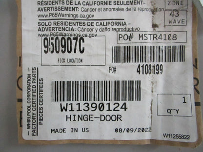 Whirlpool NEW OEM Oven Door Hinge W11390124 NOS Genuine Factory Part 0820