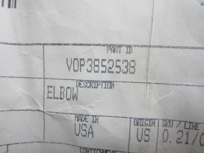 *NEW OEM* 0820 Volvo Penta Elbow Fitting 3852538