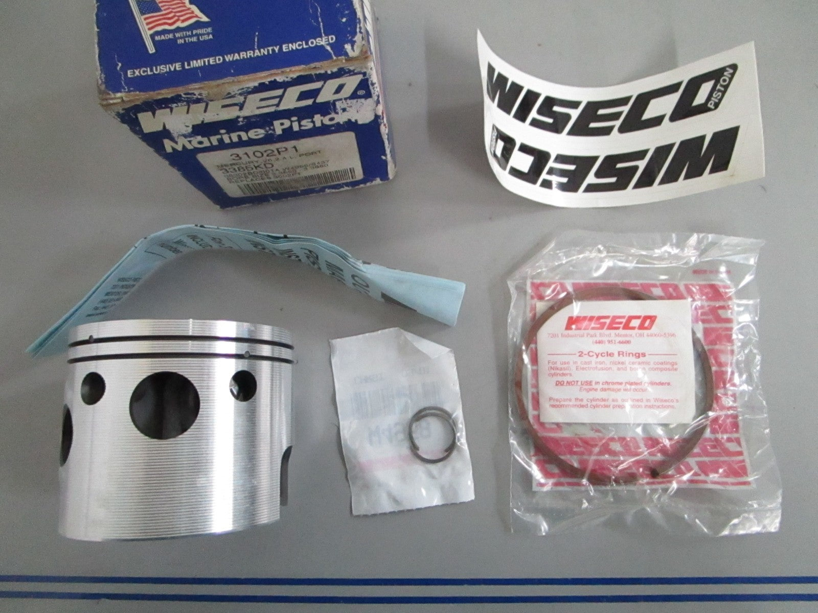 NEW 3102P1 Wiseco Piston Kit Rep: 3002P1 For: Mecury 0820