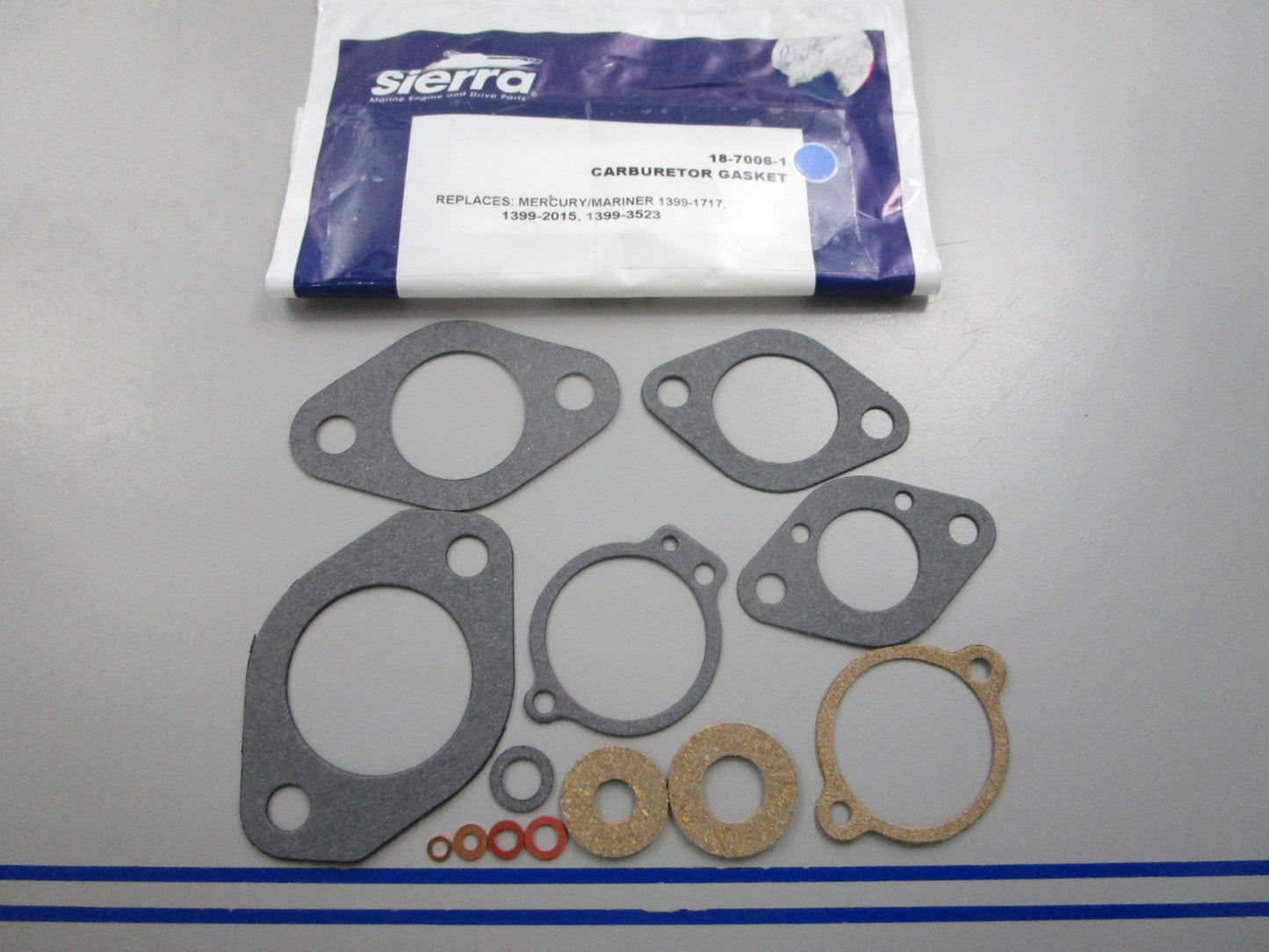 NEW 18-7006-1 Replaces: Mercury 1399-2015 1399-3523 Sierra Carb Gasket 0810