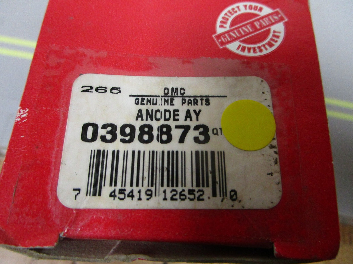 *NEW OEM* 0810 OMC Johnson Evinrude Anode Assembly 398873 0398873