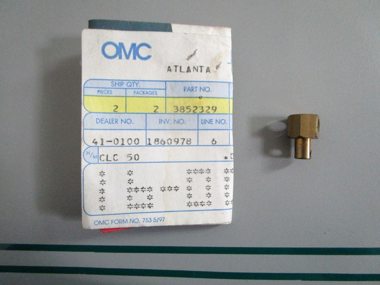 NEW OEM 3852329 OMC Johnson Evinrude Cube 0820