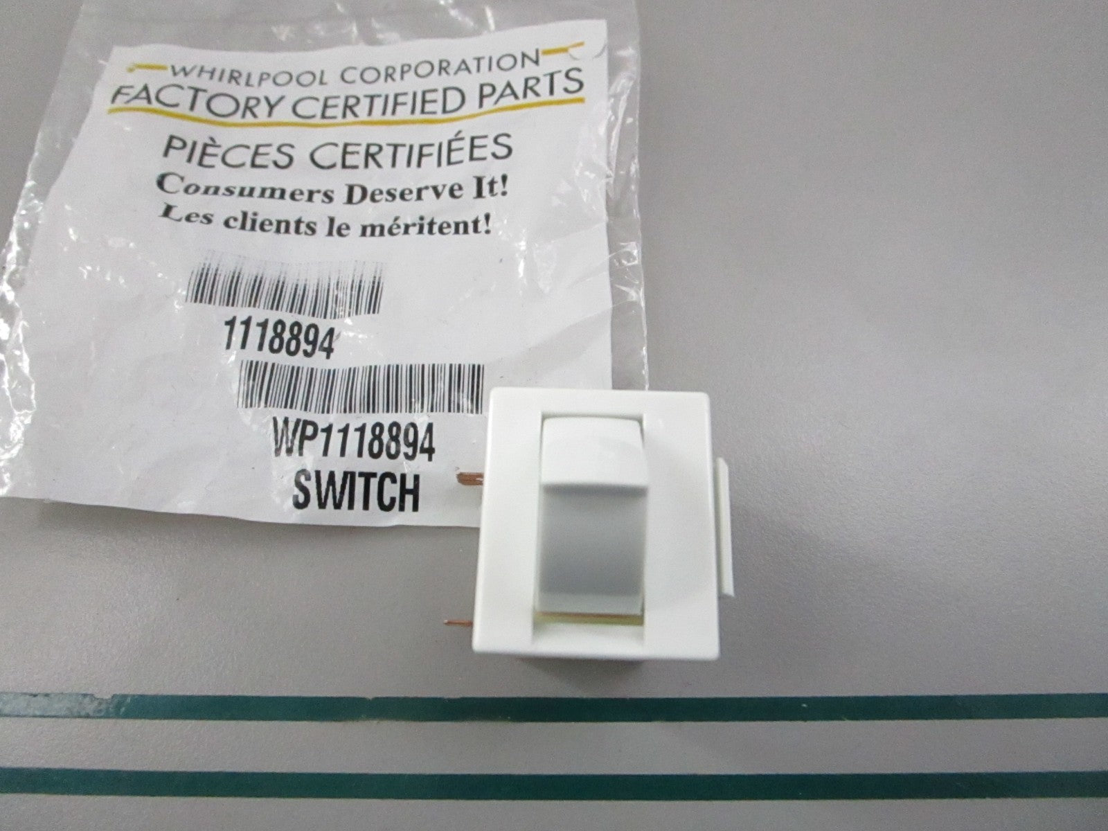NEW OEM WP1118894 Whirlpool Switch 0810