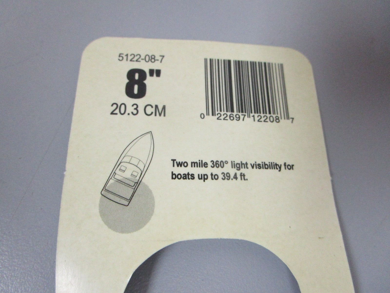 NEW OEM Attwood 5122-08-7 All Round Light Pole & Fixed Base 8" Assembly 0720