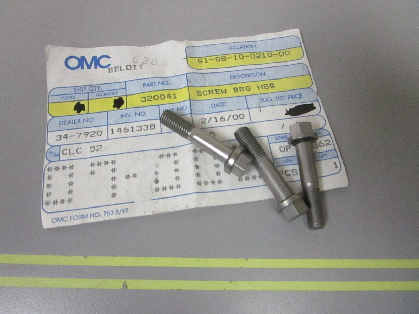 *NEW OEM* (LOT OF 3) 0720 OMC Johnson Evinrude Screw 320041 0320041