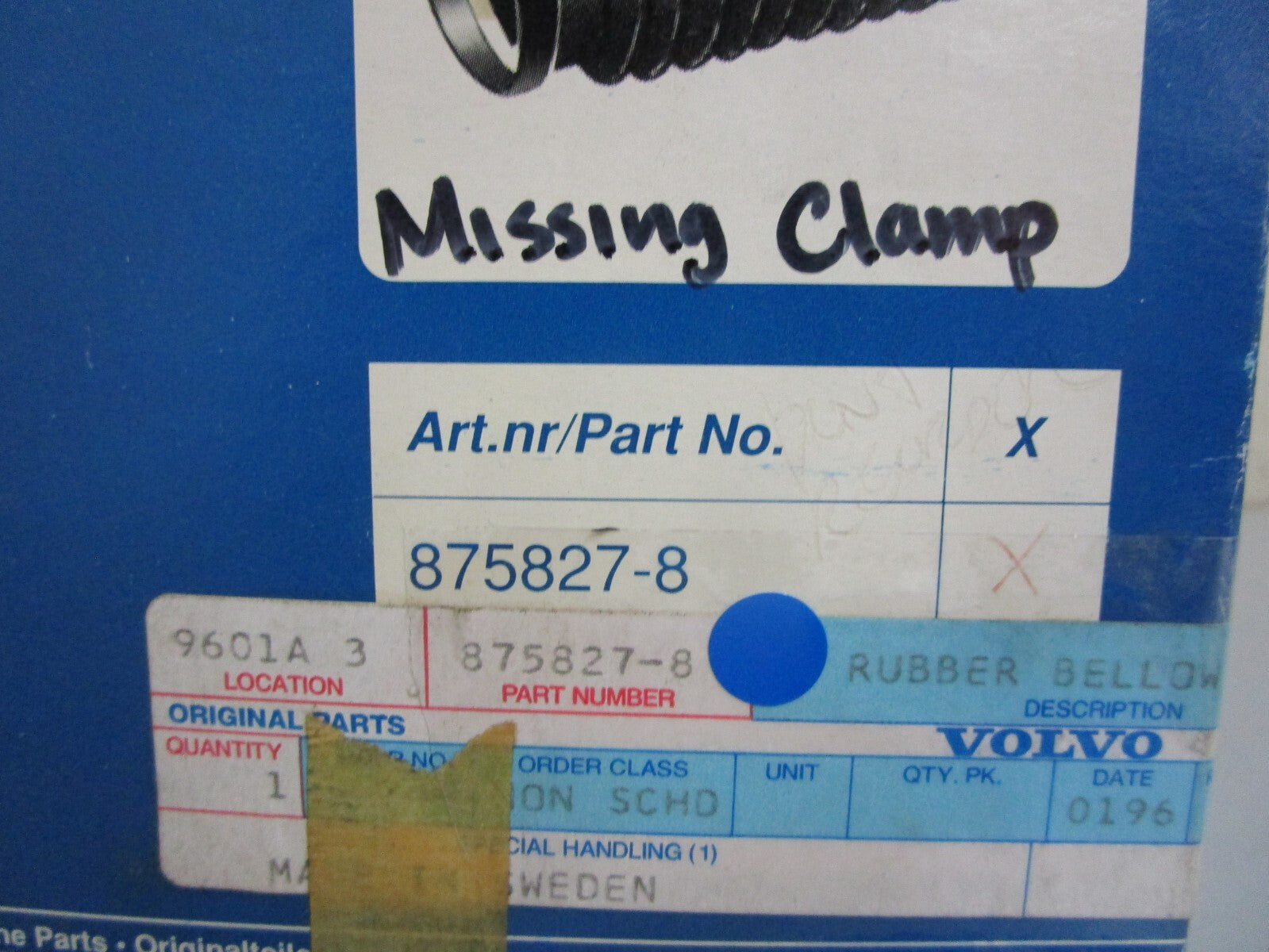 *NEW OEM* 0820 Volvo Penta Rubber Bellow 875827