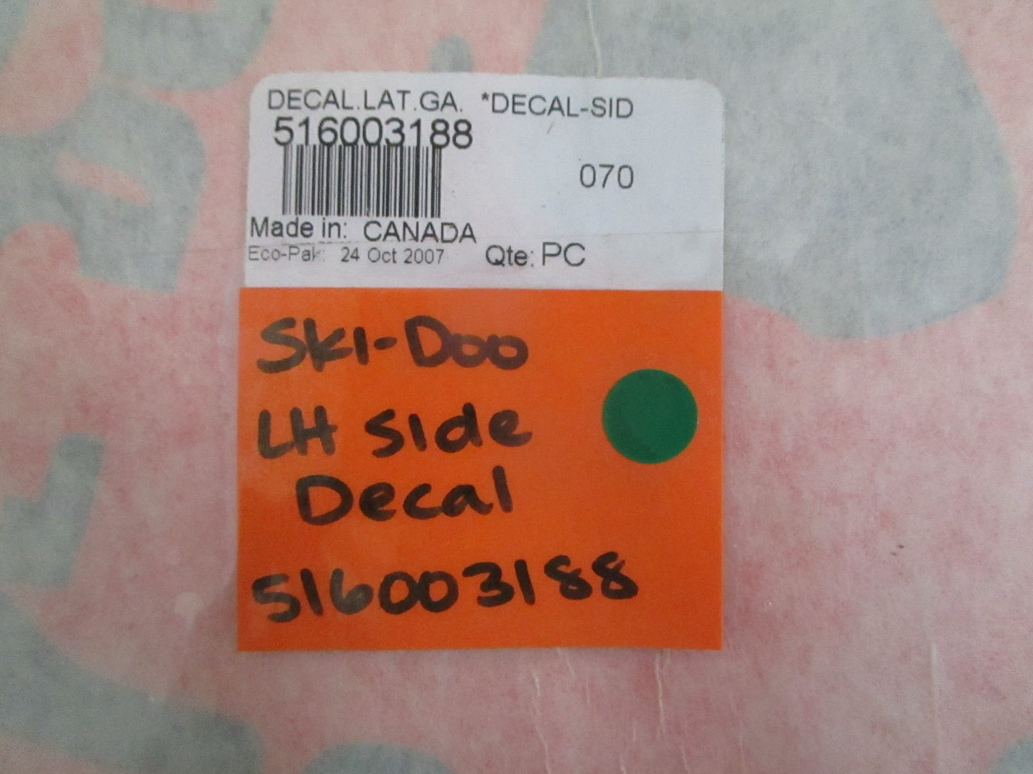 NEW OEM 516003188 Ski-Doo LH Side Decal 0820