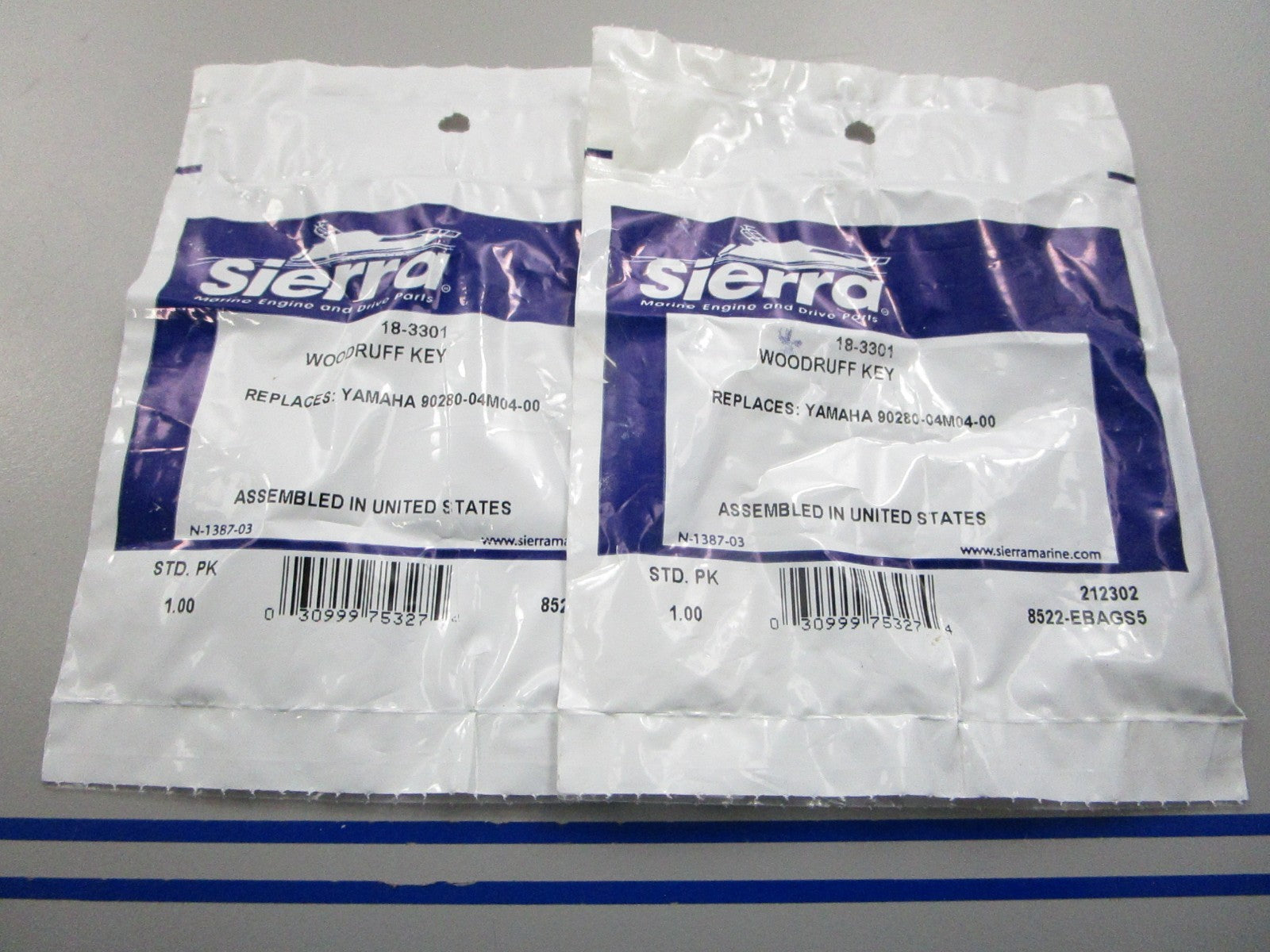 NEW (LOT OF 2) 18-3301 Replaces: Yamaha 90280-04M04-00 Sierra Woodruff Key 0810