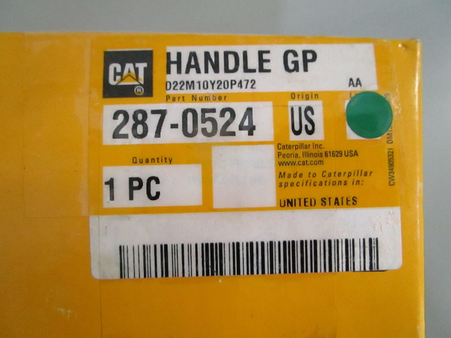 NEW OEM 287-0524 CAT Handle 0820