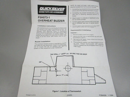 NEW OEM F5H073-1 Mercury Quicksilver Buzzer Kit 0810