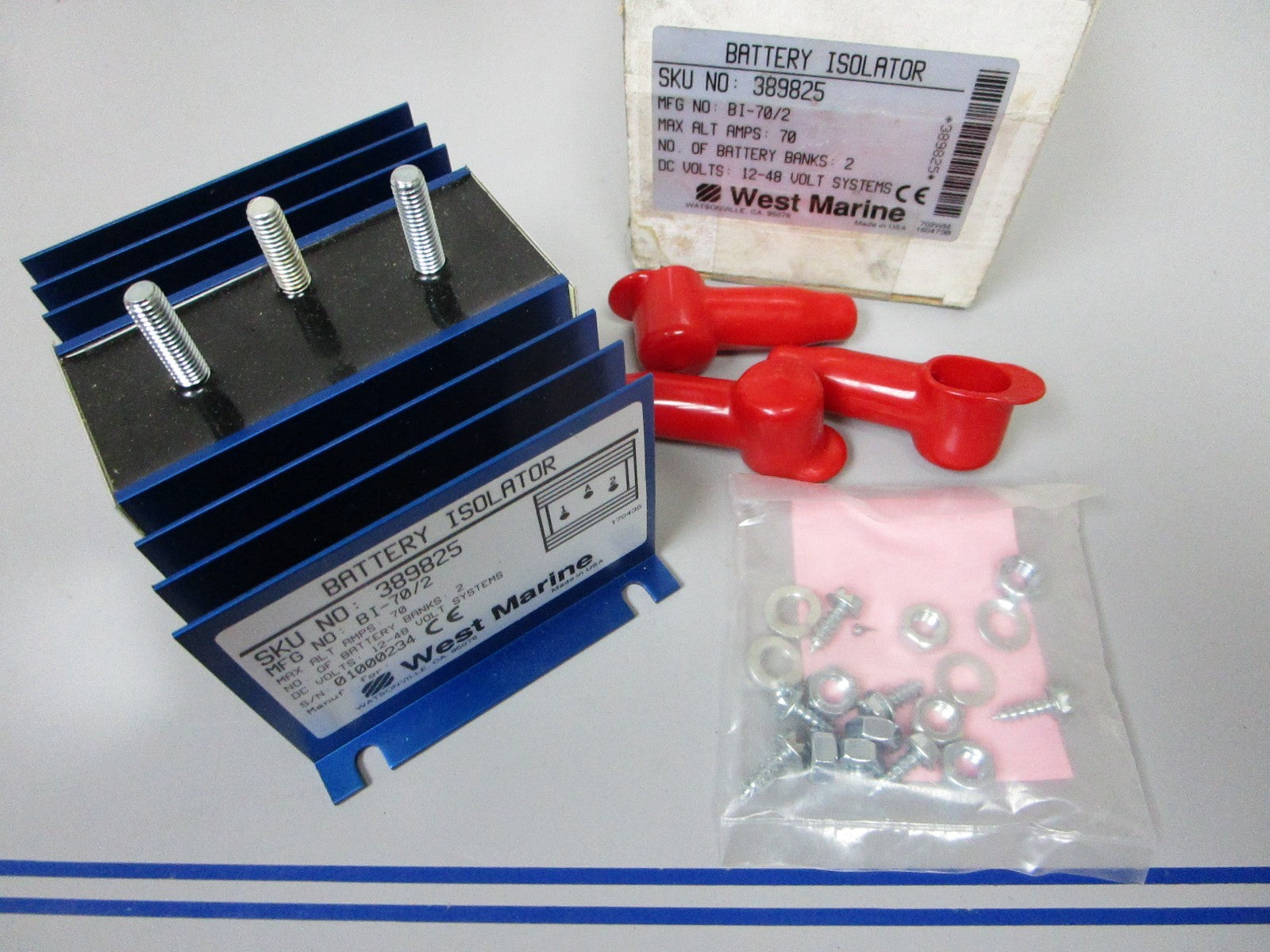 NEW 389825 BI-70/2 West Marine 12V- 48V 70 AMP Battery Isolator 0720