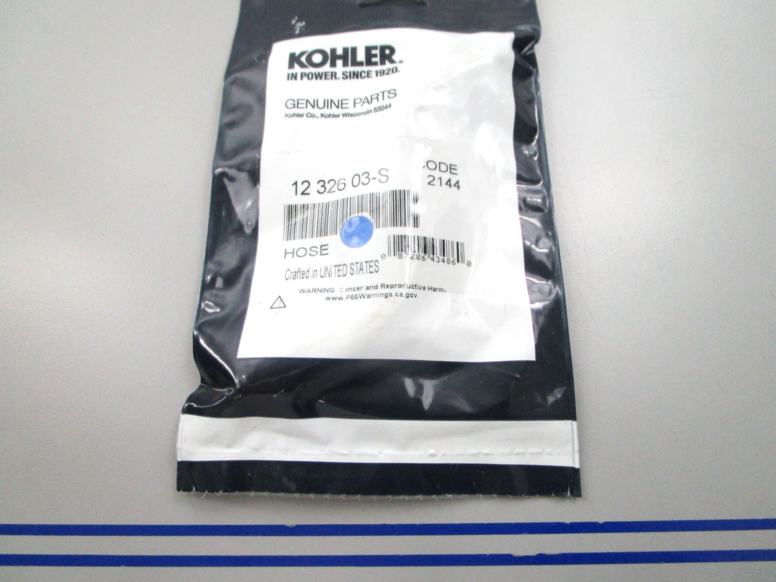 NEW OEM Kohler Hose 12 326 03-S 0810
