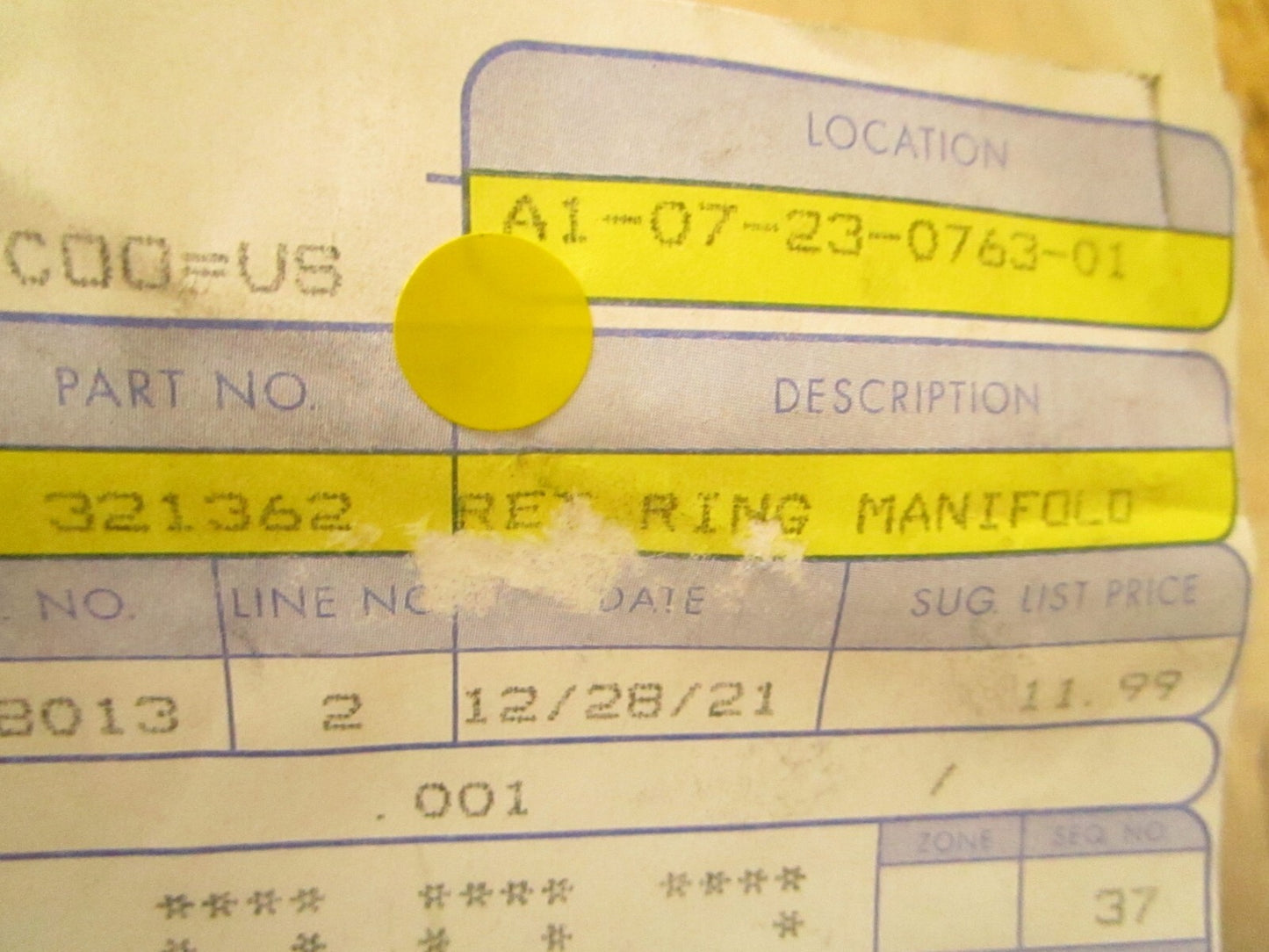 *NEW OEM* 0810 OMC Johnson Evinrude Manifold Retaining Ring Set 321362 0321362