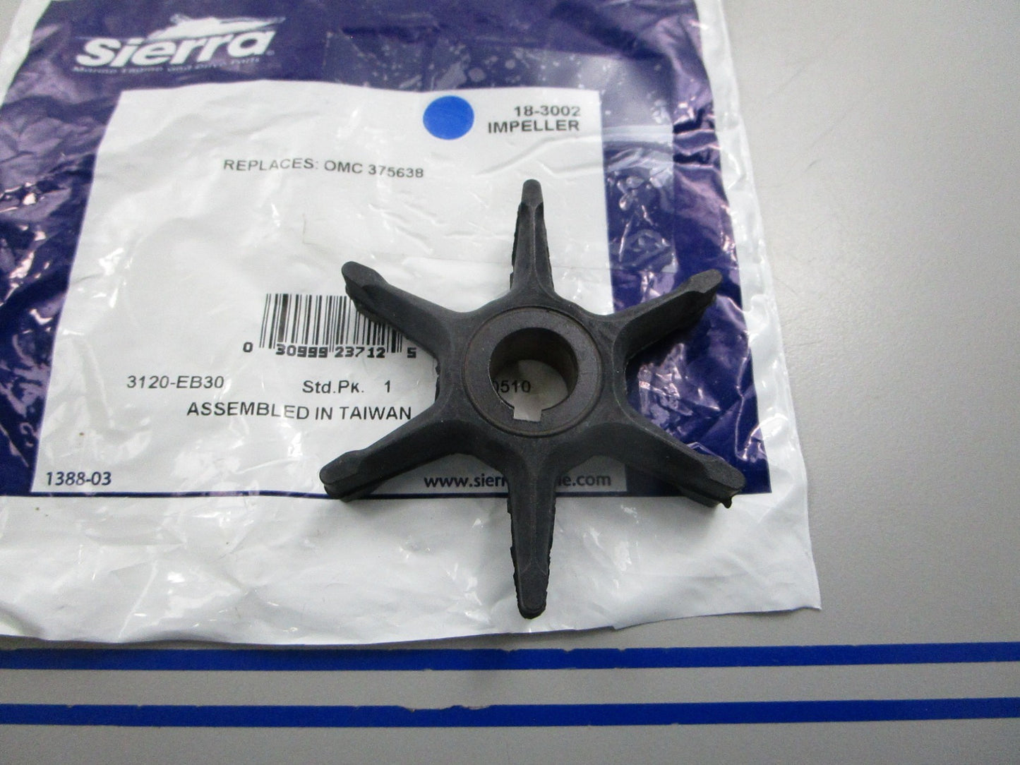 NEW 18-3002 Replaces:  OMC 375638 0375638 Sierra Impeller 0810