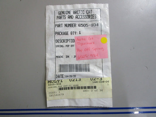 *NEW OEM* 0810 Arctic Cat Tigershark Pop Off Spring 6505-934