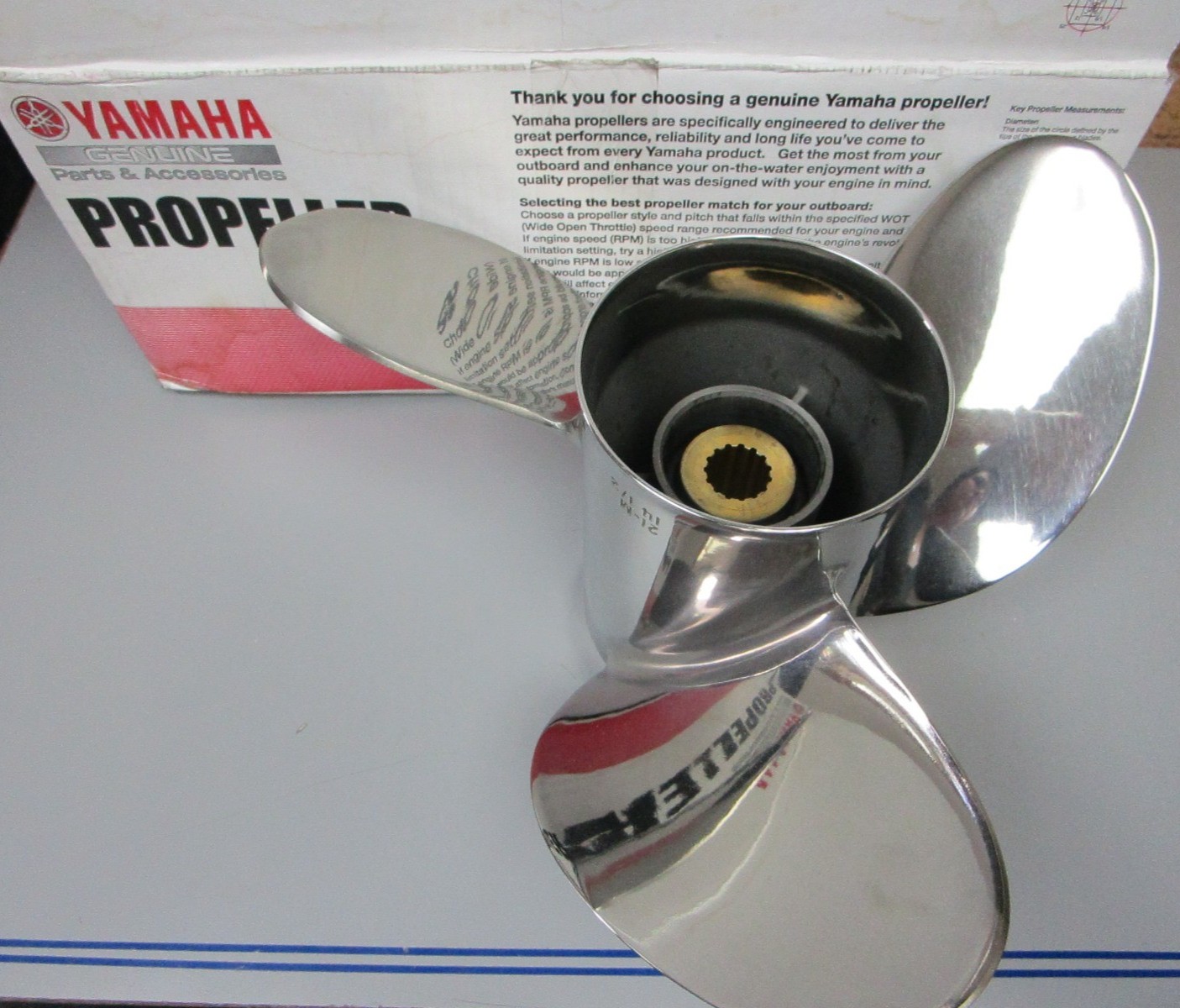 *NEW OEM* 0720 Yamaha 3 Blade Stainless Steel 14 ½ x 21 Propeller 66K-45976-B0
