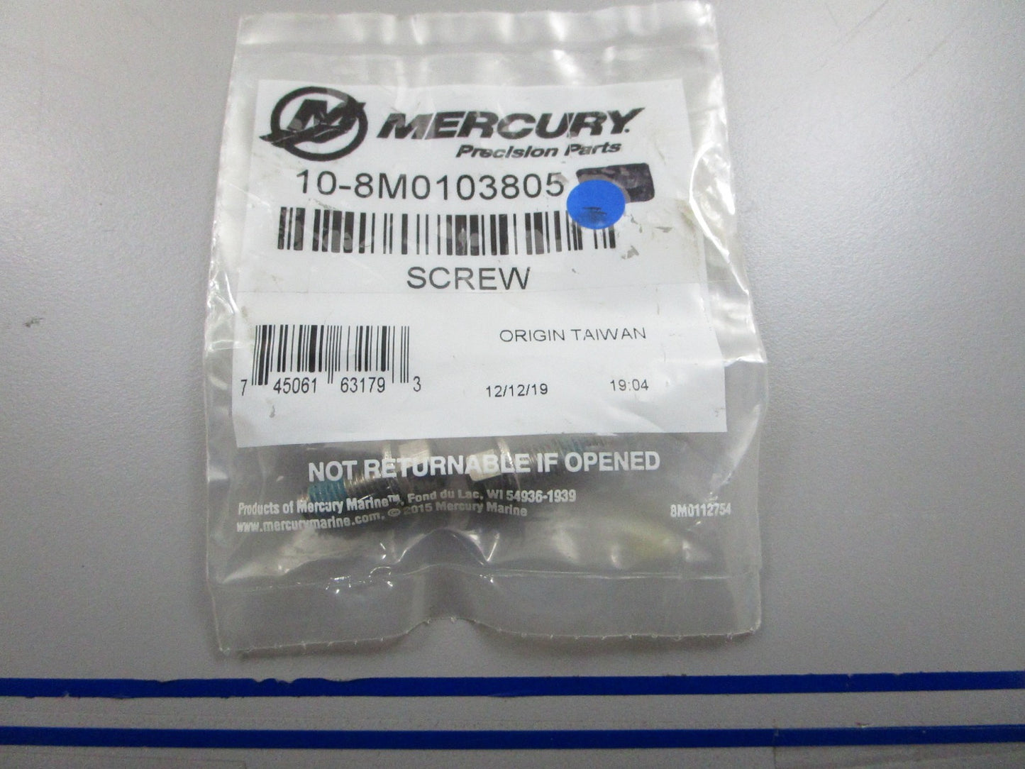 *NEW OEM* (LOT OF 2) 0810 Mercury Quicksilver Screw 10-8M0103805