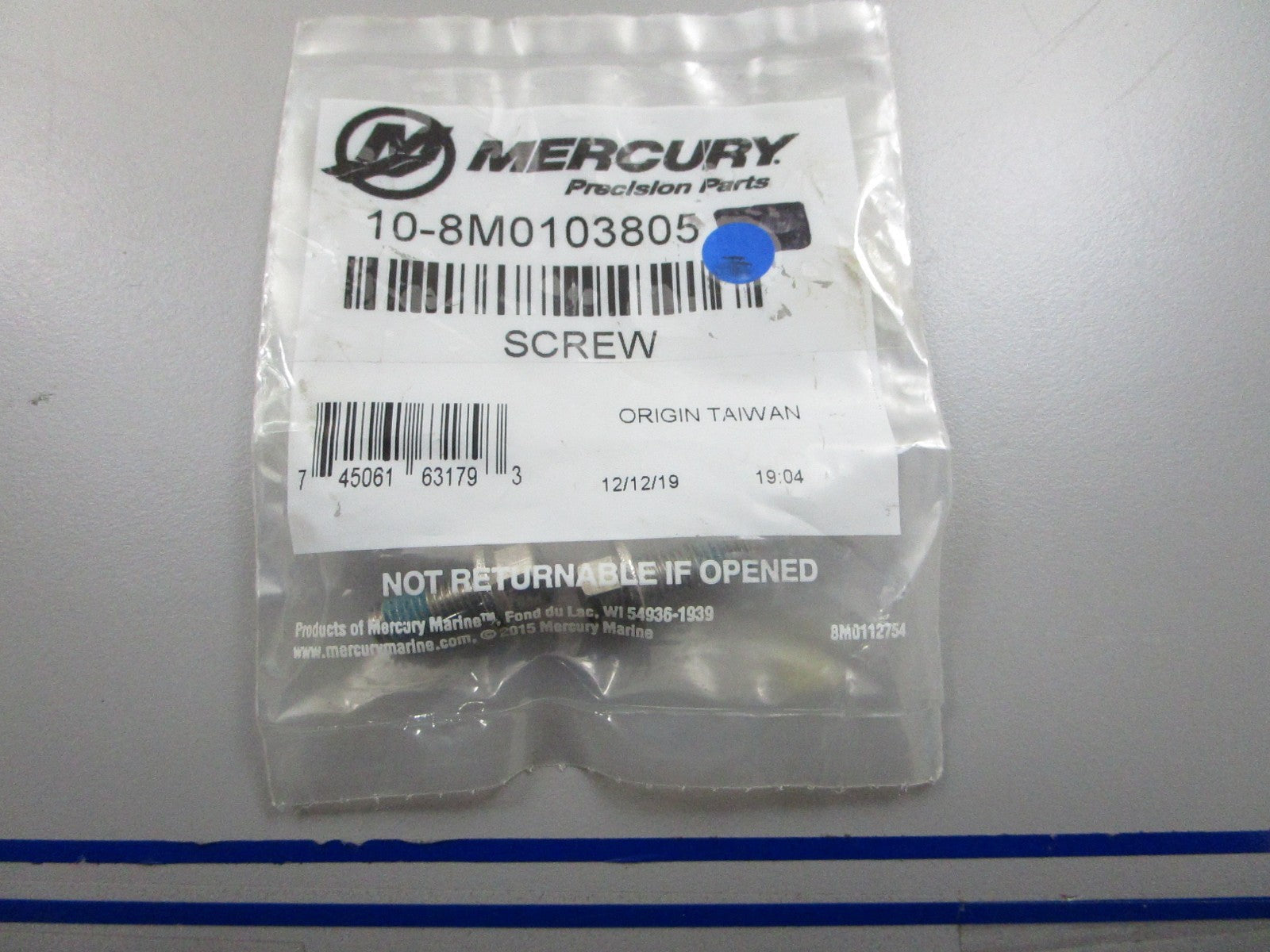 *NEW OEM* (LOT OF 2) 0810 Mercury Quicksilver Screw 10-8M0103805