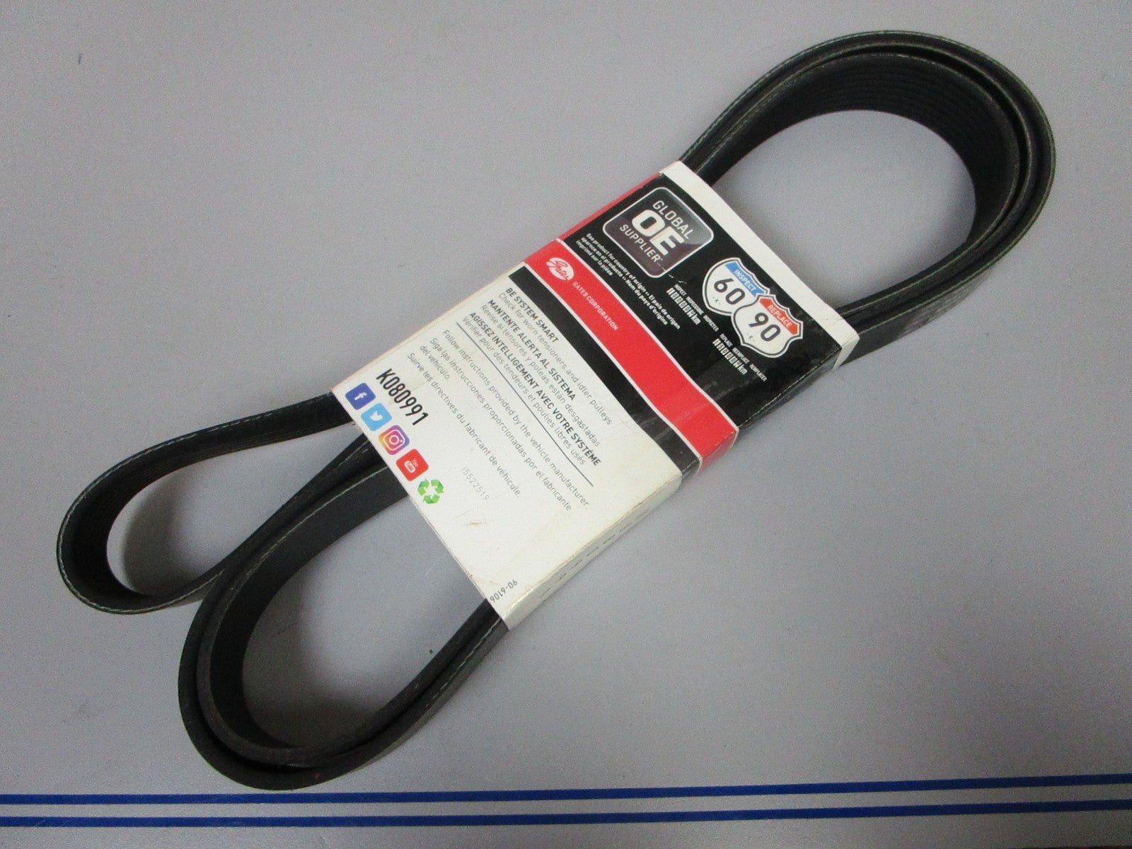 NEW K080991 Gates Micro-V 1-3/32" x 99 ⅝" Serpentine Belt 0720