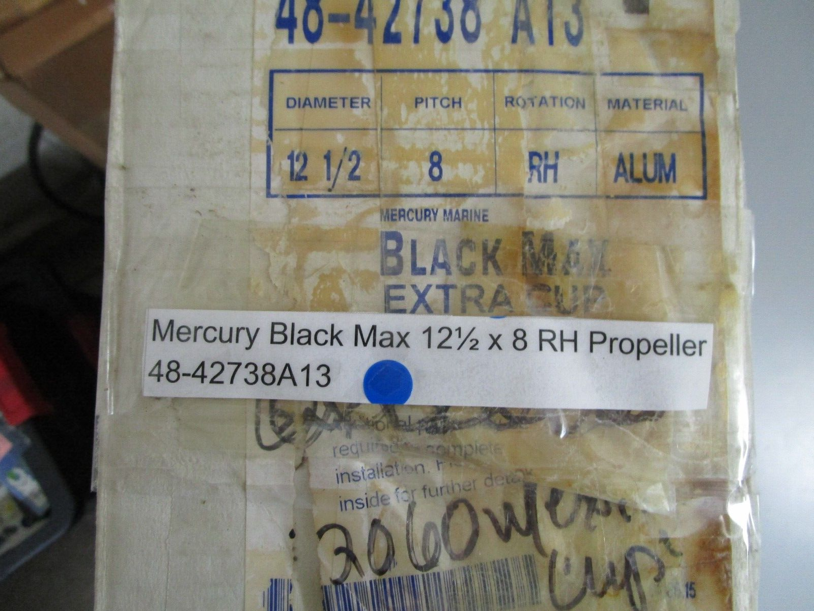 *NEW OEM* 0720 Mercury Quicksilver Black Max 12½ x 8 RH Propeller 48-42738A13