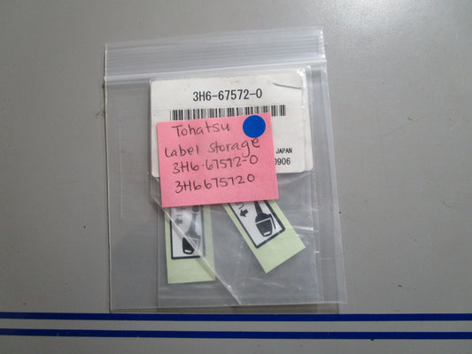 *NEW OEM* (LOT OF 2) 0770 Nissan Tohatsu Label Storage 3H6-67572-0 3H6675720