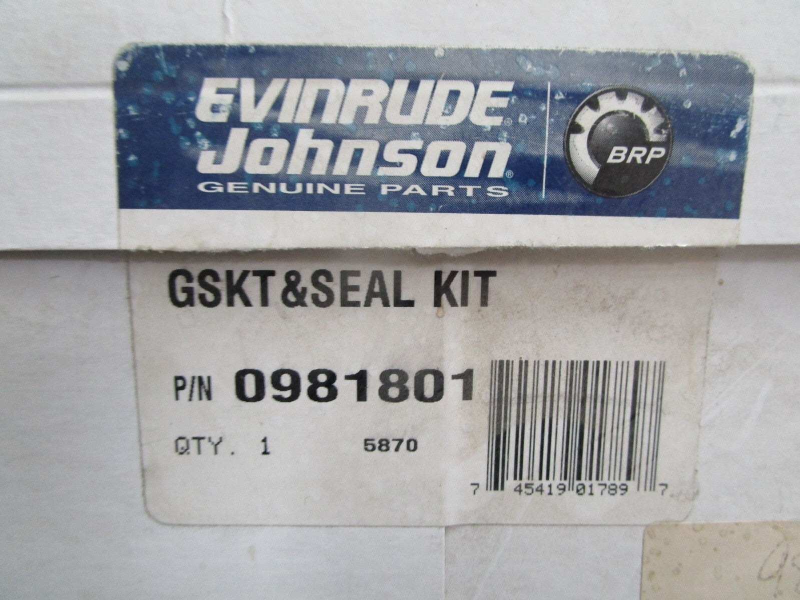 *NEW OEM* 0820 OMC Johnson Evinrude Gasket & Seal Kit 981801 0981801