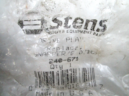 NEW Stens 240-671 Drive Plate Replaces: 6-0710 0810