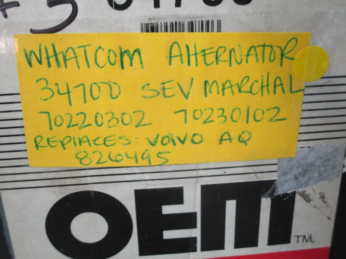 *NEW* 0820 Whatcom Alternator 34700 SEV Marchal 70220302 70230102 Rep: 826495