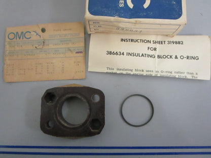 NEW OEM 386634 0386634 OMC Johnson Evinrude Black Insulator 0820