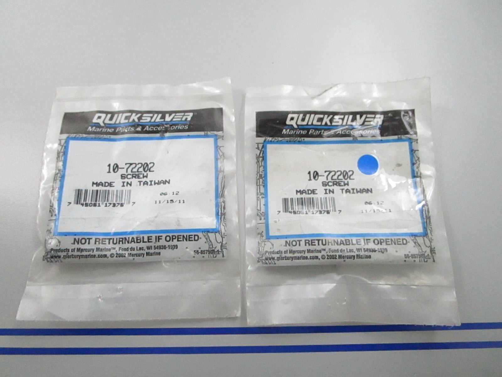 *NEW OEM* (LOT OF 2) 0810 Mercury Quicksilver Screw 10-72202