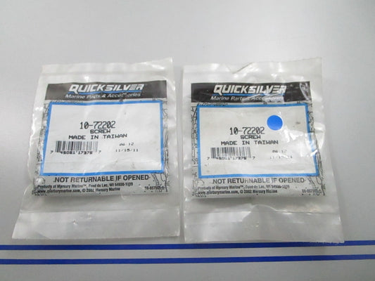 *NEW OEM* (LOT OF 2) 0810 Mercury Quicksilver Screw 10-72202