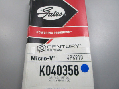 NEW K040358  Gates Micro-V Serpentine Belt 0810