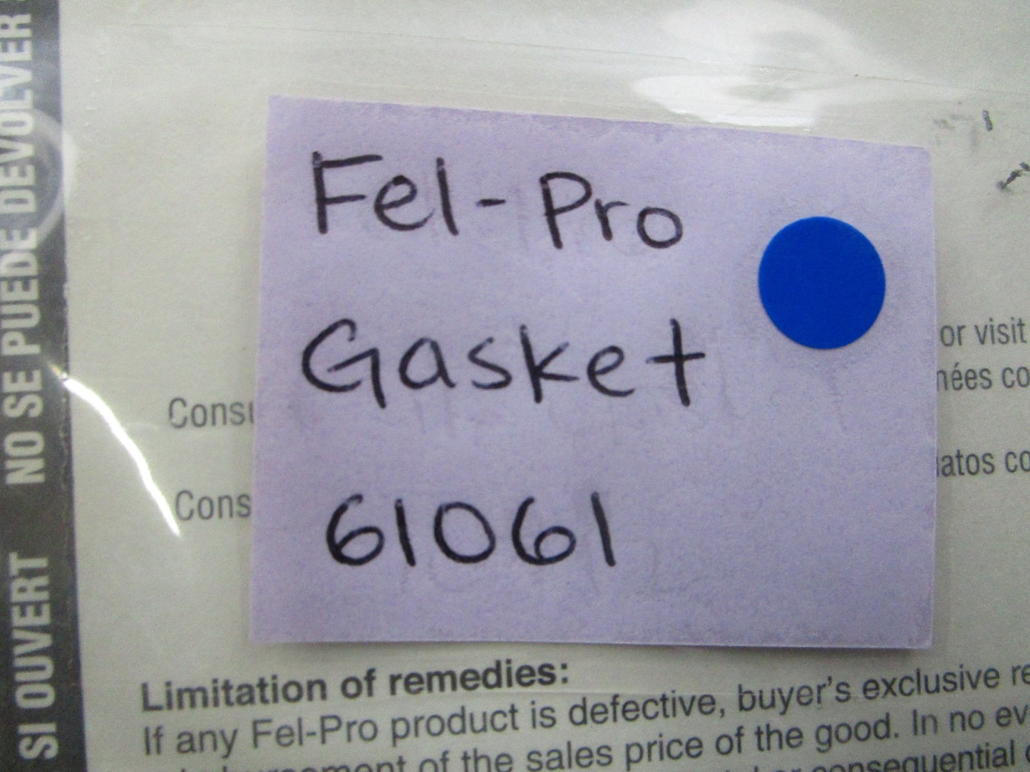 *NEW* 0810 Fel-Pro Gasket 61061