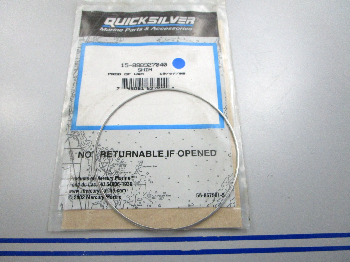 NEW OEM 15-888927040 Mercury Quicksilver Shim 0810