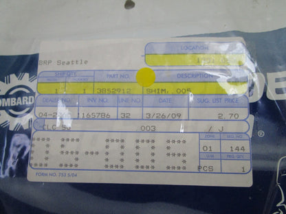 *NEW OEM* 0750 OMC Johnson Evinrude  SHIM  .005  3852912