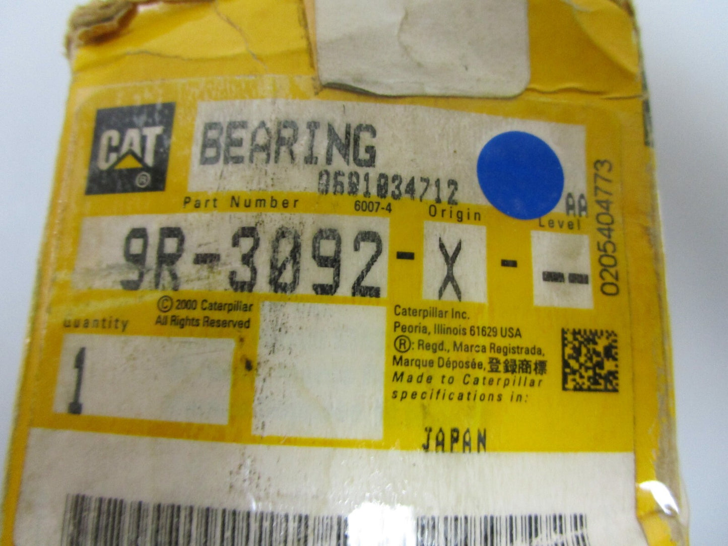 *NEW OEM* 0810 CAT Bearing 9R-3092-X