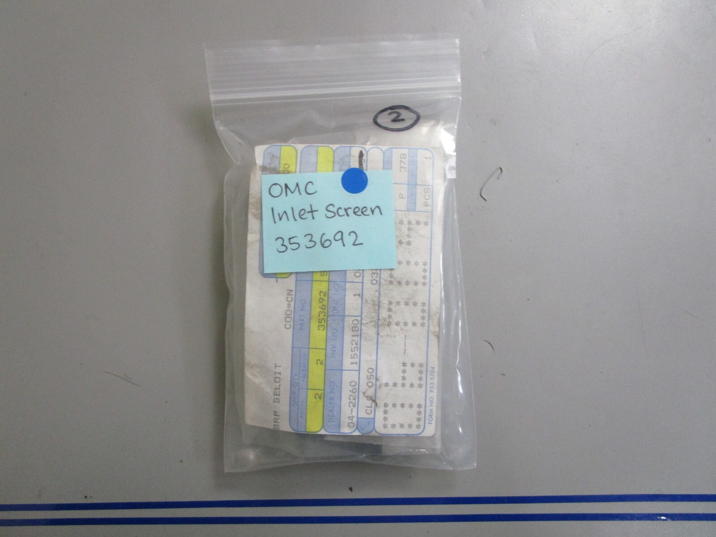 *NEW OEM* 0810 OMC Johnson Evinrude Inlet Screen 353692 0353692