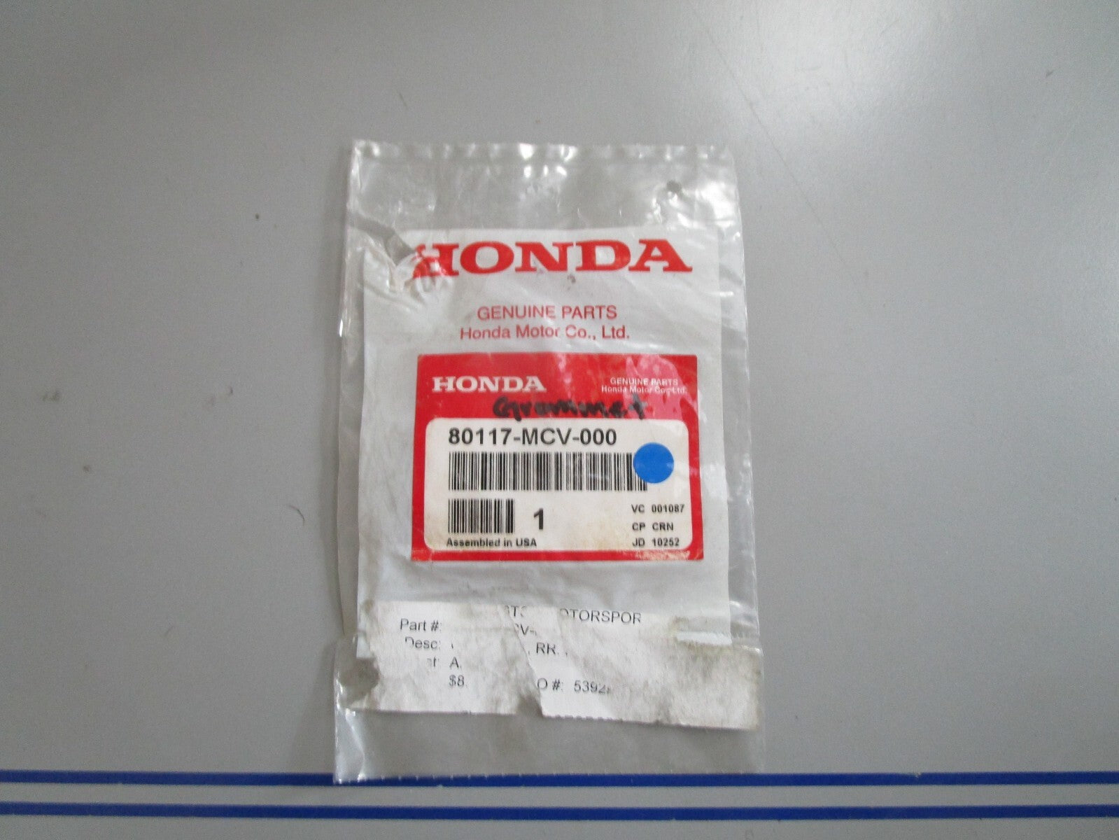 *NEW OEM* 0810 Honda Grommet 80117-MCV-000