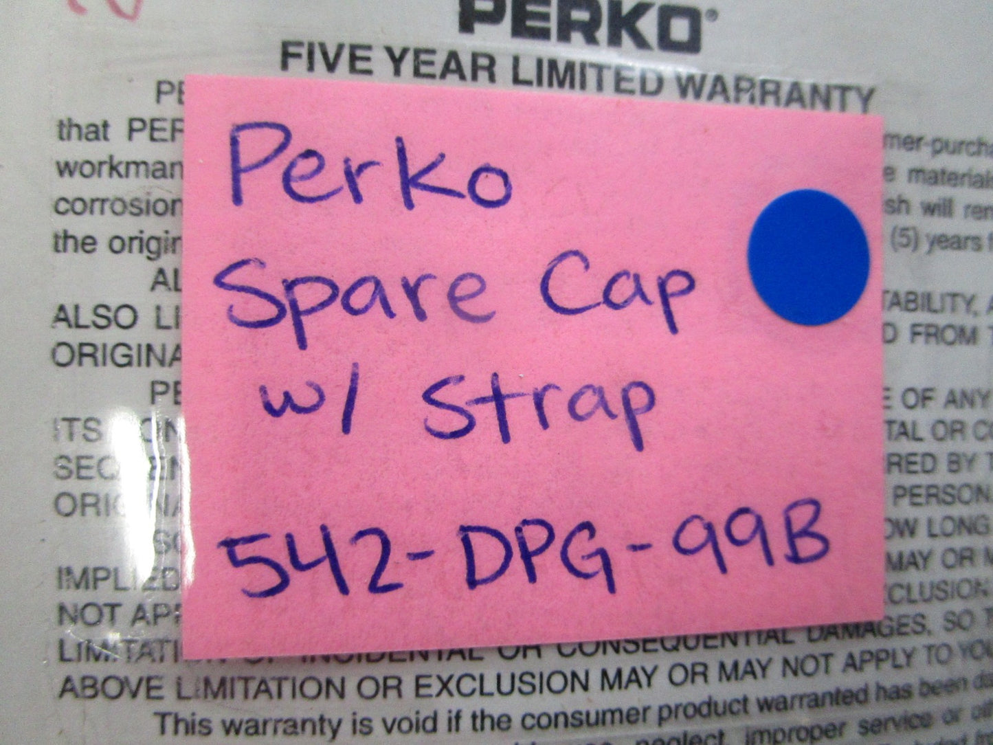 *NEW OEM* 0810 Perko Spare Cap w/ Strap 542-DPG-99B
