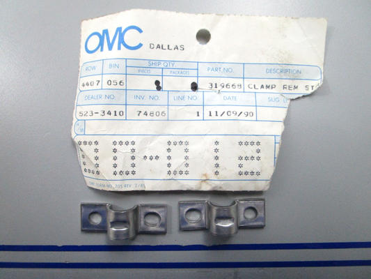 *NEW OEM* (LOT OF 2) 0810 OMC Johnson Evinrude Cable Clamp 319668 0319668