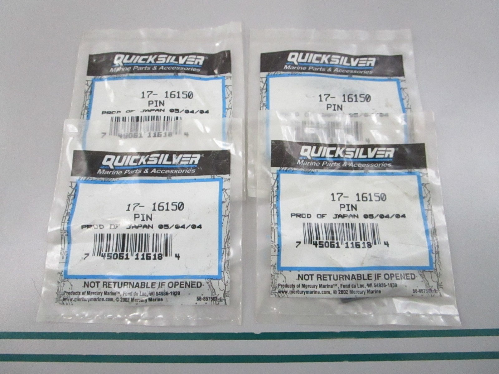 NEW OEM (LOT OF 5) 17-16150 Mercury Quicksilver Clutch Pin 0810