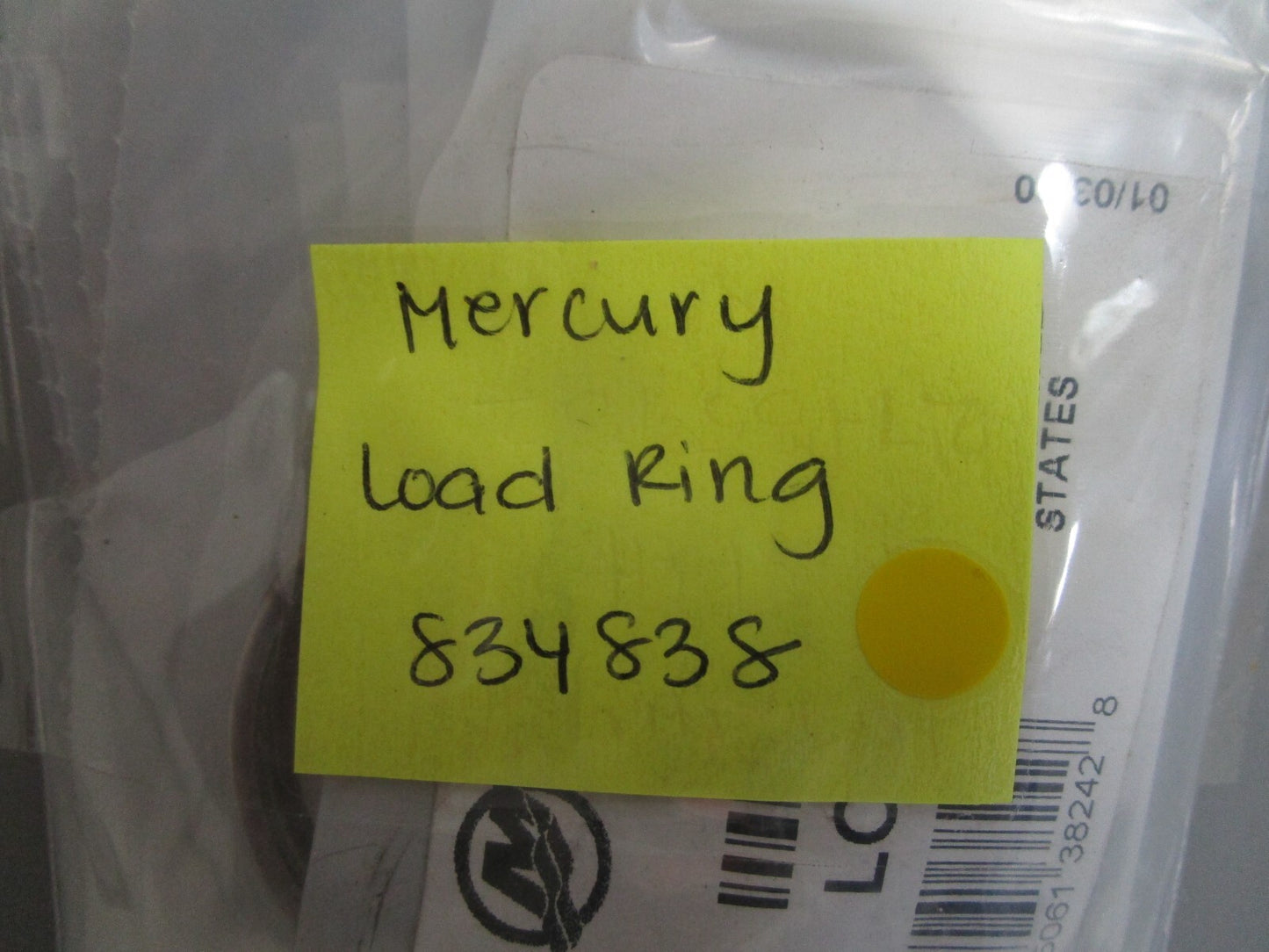 *NEW OEM* 0810 Mercury Quicksilver Load Ring 834838