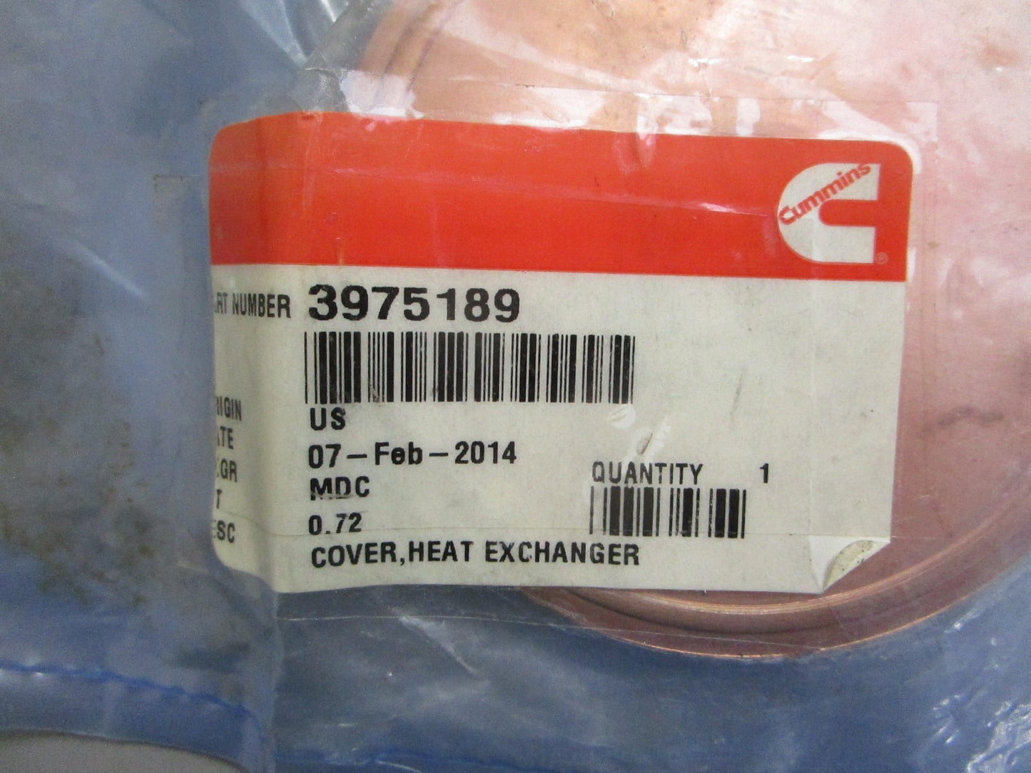 *NEW OEM* 0820 Cummins Heat Exchanger Cover 3975189