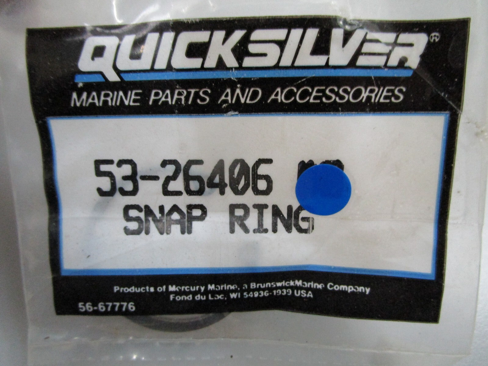 *NEW OEM* 0810 Mercury Quicksilver Snap Ring 53-26406