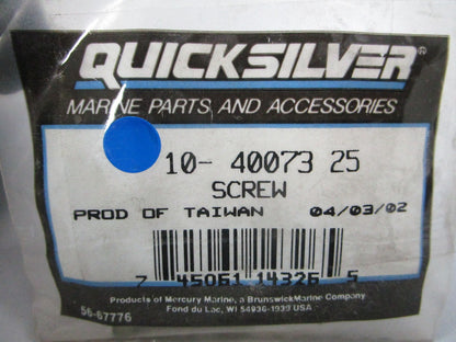 *NEW OEM* 0810 Mercury Quicksilver Screw 10-40073 25