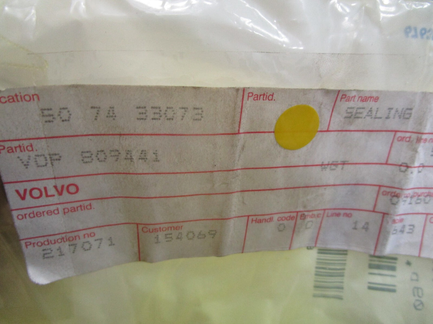 *NEW OEM* 0810 Volvo Penta Sealing Ring 809441