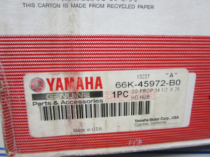*NEW OEM* 0720 Yamaha RH 3 Blade Stainless Steel 14½ x 25 Propeller 66K-45972-B0