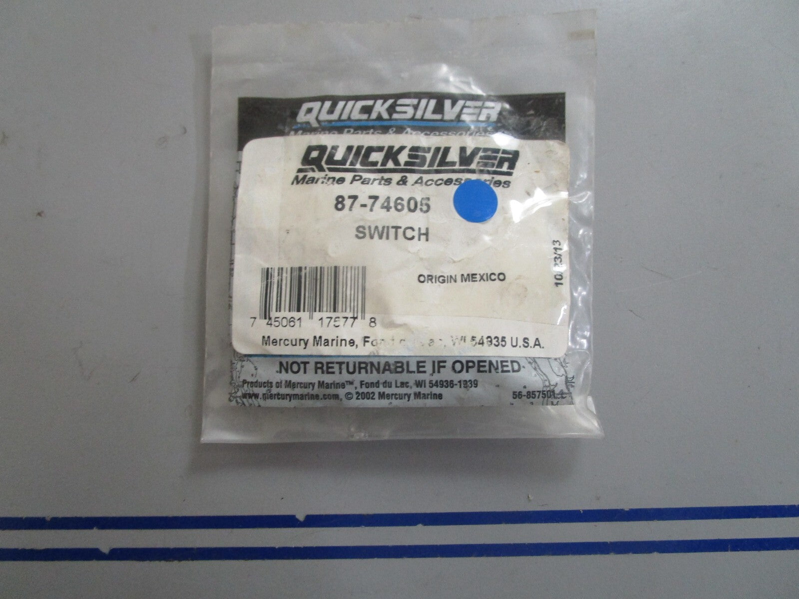 *NEW OEM* 0810 Mercury Quicksilver Switch 87-74605