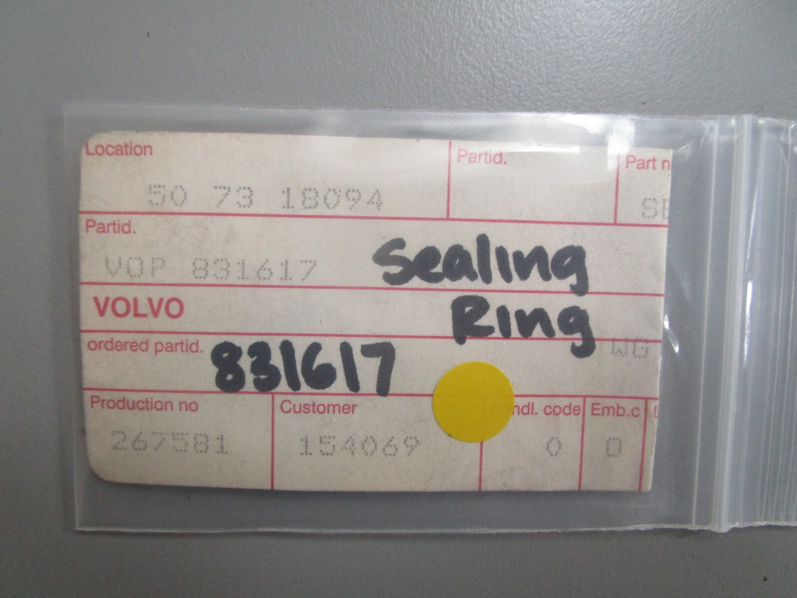 *NEW OEM* (LOT OF 2) 0810 Volvo Penta Sealing Ring 831617