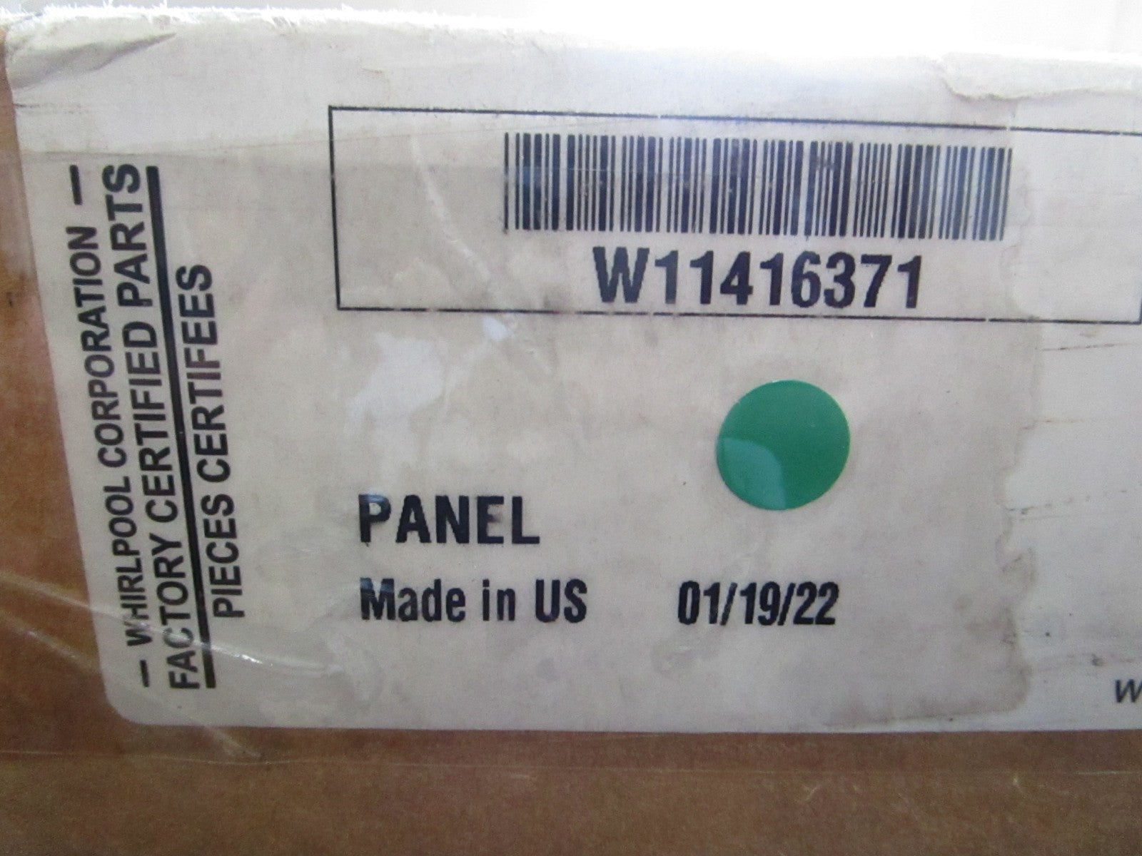 NEW OEM W11416371 Whirlpool Panel 0810